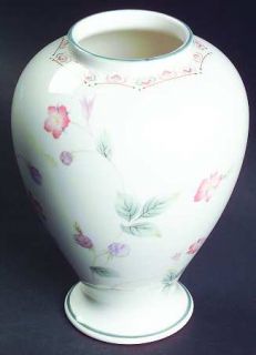 Noritake Harris Grove Vase, Fine China Dinnerware   Pink & Blue Floral, Geometri