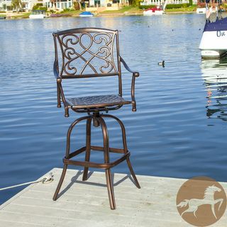 Christopher Knight Home Sahara Shiny Copper Bar Stool (single) (CopperSome assembly requiredSturdy constructionSwivel featureNeutral colors to match any outdoor decorIdeal for entertaining guests outsideDimensions 48.82 inches high x 24 inches wide x 24 