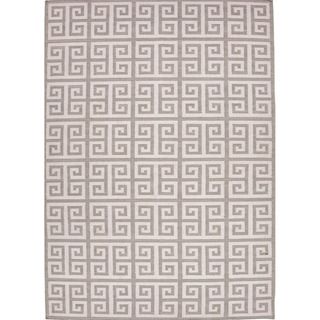 Handmade Flat Weave Geometric Pattern Gray/ Black Rug (2 X 3)