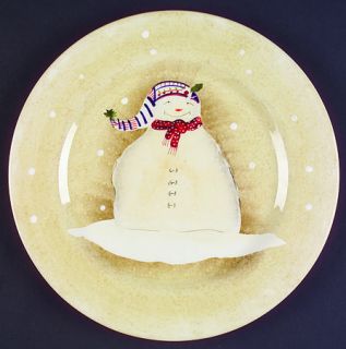 Sakura Snowmates Cream Dinner Plate, Fine China Dinnerware   Snowman With Scarf&