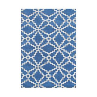Alliyah Handmade Patriot Blue Wool Rug (5 X 8)