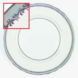 John Aynsley Glenwood Nile Dinner Plate, Fine China Dinnerware   Green Border W/