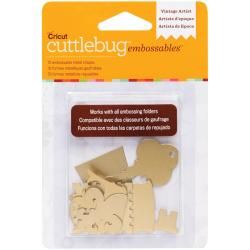 Cuttlebug Embossables Metal Shapes 10/pkg  Vintage Artist, Gold