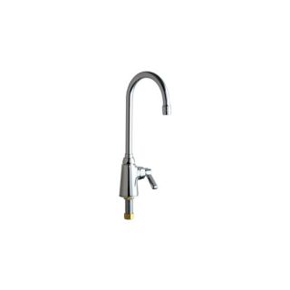 Chicago Faucets 350ABCP Chicago Faucet ECAST Low Lead SingleHandle Sink Faucet with 51/4 Gooseneck Swing Spout Chrome