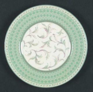 Fitz & Floyd Monterey Salad Plate, Fine China Dinnerware   Geometric Design,Gree