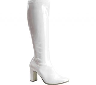 Womens Funtasma Kiki 350   White Stretch Patent Boots