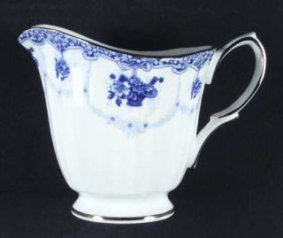 Duchess Genevieve Creamer, Fine China Dinnerware   Blue Floral Basket  Fluted Ri