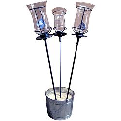 Pewter 22 inch Table Stakes With Champagne Torches (set Of 3)
