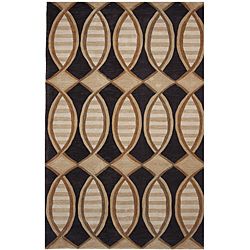Dynasty Hand tufted Black/ Brown Rug (36 X 56) (Polyacrylic Pile height 1.5 inchesStyle TraditionalPrimary color BlackSecondary color Brown, tanPattern Geometric Tip We recommend the use of a non skid pad to keep the rug in place on smooth surfaces.