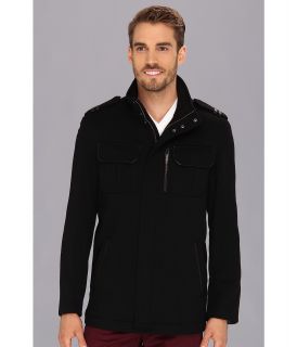 Cole Haan Modern Twill Military Jacket Mens Coat (Black)