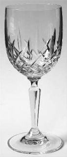 Waterford Newgrange Water Goblet   Vertical/Crisscross Cut,Faceted Stem