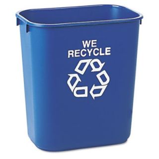 Rubbermaid Small Deskside Recycling Container, Rectangular, Plastic