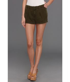 7 For All Mankind Pleated Short in Olive Drapey Twill Womens Shorts (Brown)