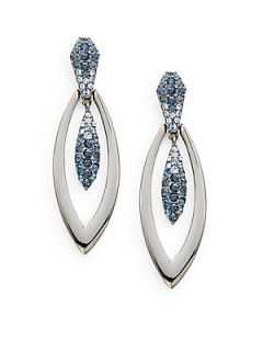 Marquis Shaped Sparkle Earrings   Blue