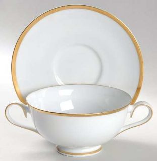 Noritake Carrie Footed Cream Soup Bowl & Cup Saucer Set, Fine China Dinnerware  