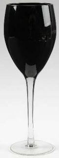 Cristal DArques Durand Shade Black Water Goblet   Black Bowl,Clear Smooth Stem&