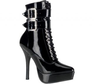 Womens Pleaser Indulge 1026   Black Stretch Patent Boots