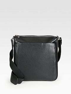 Bally Grained Leather Shoulder Bag   Black