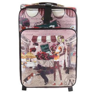Nicole Lee Garden Flower 22 inch Rolling Carry on Upright Suitcase (MultiWeight 9.3 poundsPockets One (1) large padded pocket for laptop, one (1) small side zipper pocket, and one (1) mesh zipper pocketHandle Push lock pull handle extends up to 40 inch