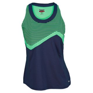 Bolle Women`s Electric Surge Tennis Tank Navy and Stripe Small