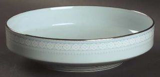 Noritake Wedding Veil Coupe Soup Bowl, Fine China Dinnerware   Blue & White Geom