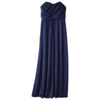 TEVOLIO Womens Satin Strapless Maxi Dress   Academy Blue   2