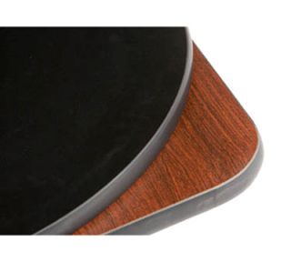 Oak Street Mfg 30x72 Rectangular Pedestal Table   Bar Height, Reversible Mahogany/Black Surface
