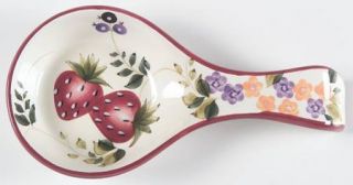 Oneida Strawberry Plaid Spoon Rest/Holder (Holds 1 Spoon), Fine China Dinnerware