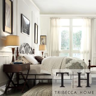 Tribecca Home Leann Graceful Scroll Bronze Iron Full size Poster Bed
