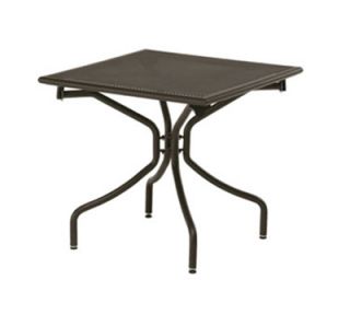EmuAmericas 32 in Folding Square Table w/ Mesh Top, Tubular Steel Legs, Iron
