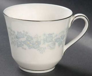 Royal Doulton Meadow Mist Flat Cup, Fine China Dinnerware   Blue&Yellow Floral D