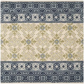 Safavieh Handmade Bella Ivory/ Blue Wool Rug (5 X 5 Square)