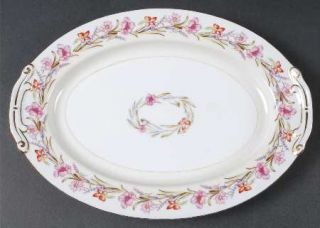 Aladdin Garland 12 Oval Serving Platter, Fine China Dinnerware   Ring Of Pink F