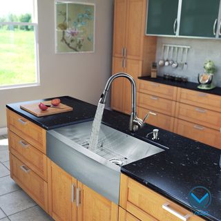 Vigo All in one Stainless Steel 36 inch Farmhouse Kitchen Sink And Faucet Set