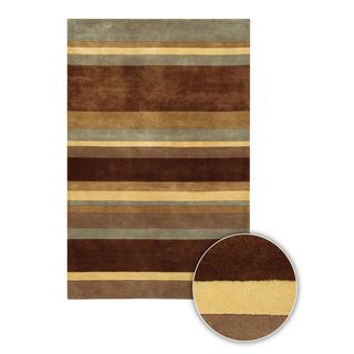 Handmade Contemporary Mandara Rug (8 X 11) (MultiPattern StripeMeasures 0.75 inch thickTip We recommend the use of a non skid pad to keep the rug in place on smooth surfaces.All rug sizes are approximate. Due to the difference of monitor colors, some ru