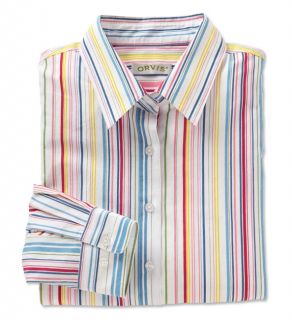 Patterned Signature Cotton Poplin Shirt, Multi Stripe, 6