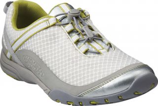 Womens Clarks Illume Oxygen   White/Green Synthetic Sneakers
