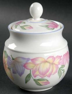 Royal Doulton Blooms Sugar Bowl & Lid, Fine China Dinnerware   Expressions,Pink/