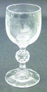 Import Assoc Cascade Cordial Glass   Etched, Clear