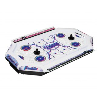 3d Air Hockey Game (21 inches long x 13.25 inches wide x 3.75 inches tallMaterialsHIPS, ABS, plasticThe 3D Air Hockey Game from Franklin Sports features amazing 3D effectsManual slide scorer(2) pair of 3D glassesIncludes Two (2) pucks, two (2) pushersF