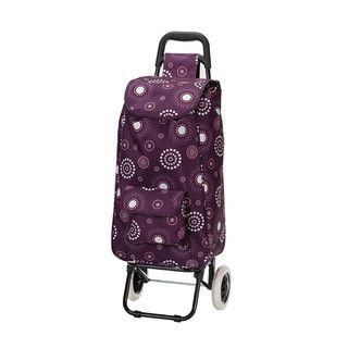 Eco friendly Purple Pearl Easy Rolling Lightweight Collapsible Shopping Cart Tote