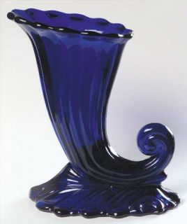 Heisey Warwick Cobalt Cornucopia Vase   Line #1428, Cobalt Blue, Cornucopia