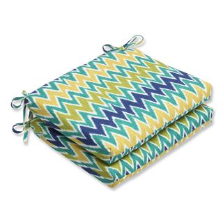 Pillow Perfect Outdoor Zulu Blue/green Squared Corners Seat Cushion (set Of 2) (Blue/greenClosure Sewn seam closureUV Protection Yes Weather Resistant Yes Care instructions Spot clean or hand wash Dimensions 18.5 inches long x 16 inches wide x 3 inch