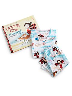 Books To Bed Toddlers & Little Girls Three Piece Ladybug Girl At The Beach &