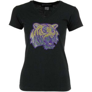 LSU Tigers Lago Jrs V Neck Cap Sleeve T Shirt