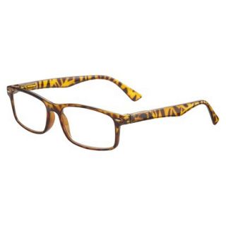 ICU Plastic Rectangle Tortoise With Studs Reading Glasses and Case   +1.75
