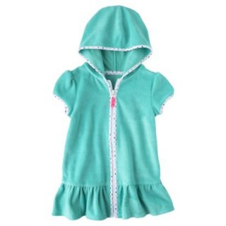 Circo Infant Toddler Girls Hooded Cover Up Dress   Turquoise 18 M