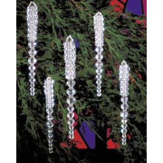 Holiday Beaded Ornament Kit sparkling Icicles 3/4 Makes 30