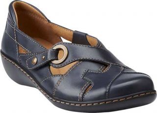 Womens Clarks Ashland India   Navy Leather Casual Shoes