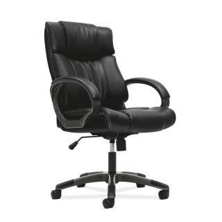 Basyx By Hon Black Managerial Mid back Chair With Loop Arms
